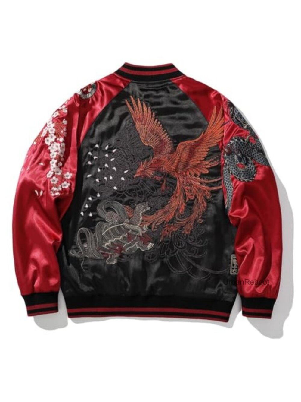Men's Bomber Jacket Japanese Embroidered Oversize Streetwear Zip Coat
